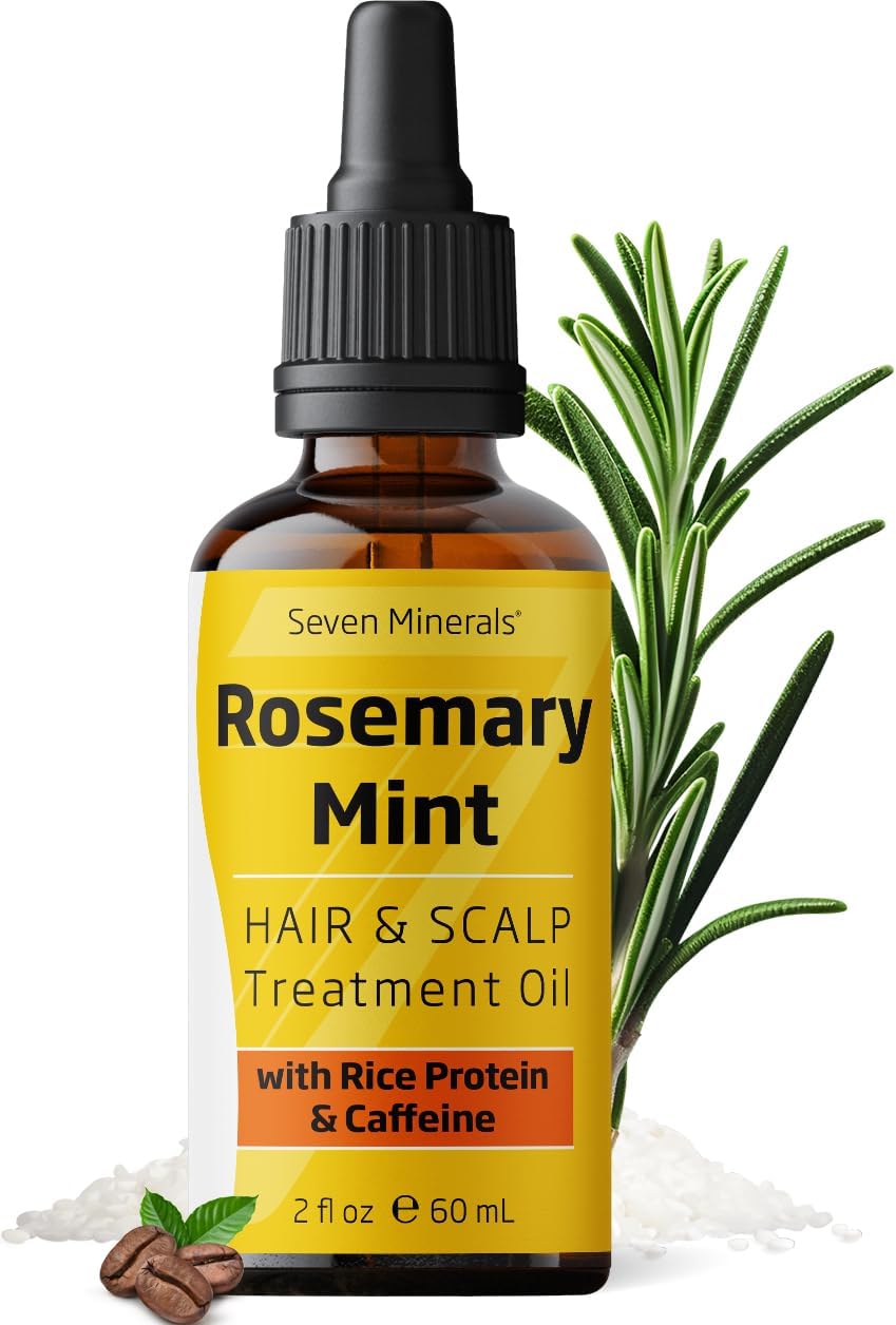 Seven Minerals, NEW Rosemary Oil for Hair Growth, Infused with Rice Protein