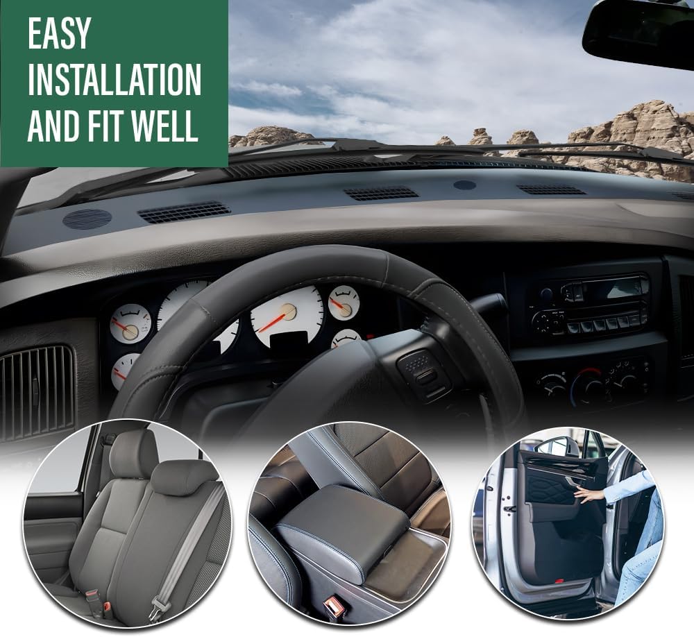 LQI Upper Dashboard Panel Dash Cover Plastic Compatible with Dodge Ram 1500 2002-2005, Fit for Dodge Ram 2500 3500 2003-2005 5GT31XDVAA, 5GT31XDVAB, 5GT31XDVAC, 926-121 Blue