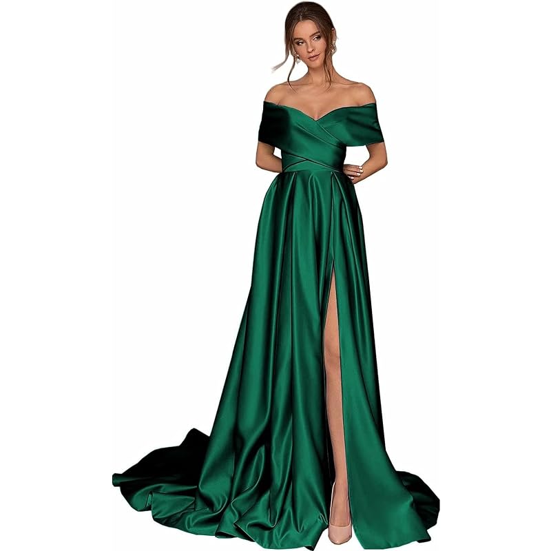 Off Shoulder Prom Dresses A Line Maxi 