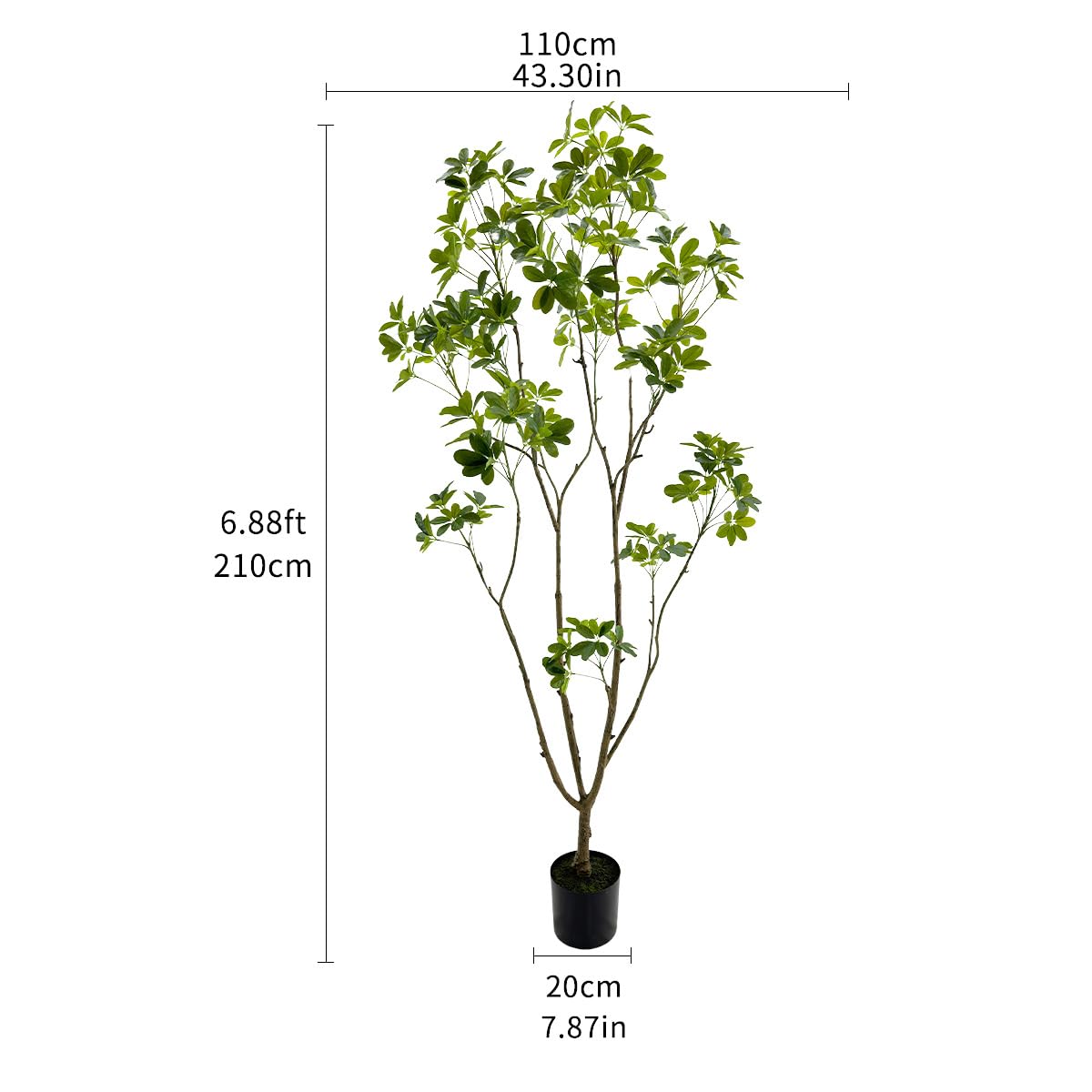 VIGGDA Artificial Schefflera Plant,7ft Tall Indoor Plant, Natural Branch Design