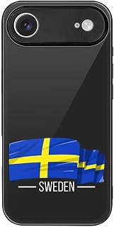 I Love Sweden Swedish Flag Cell Phone Glass Cases Classic Protection Compatible with iPhone 17/17 Air/17 Pro/17 Pro Max