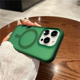 Magnetic Wireless Charging Case for iPhone 16 15 11 12 13 14 Pro Max XR XS 7 8 Plus SE Solid Color Shockproof Cover,Dark Green,for iPhone 15 Pro