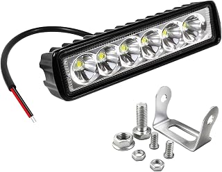 6 Inch Led Light Bar Spot Beam Aluminum 6000K White 18W Waterproof, 1 Pack | 12V 24V Offroad Driving Light Fog Light for Motorcycle Car Truck SUV ATV Golf Cart Tractor Boat