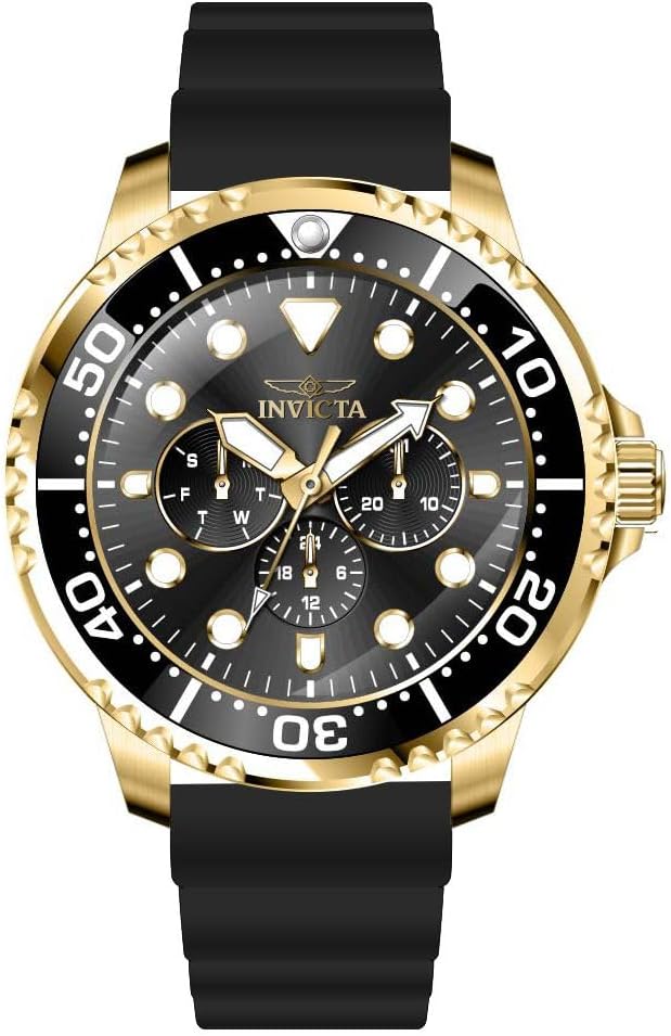 Invicta Pro Diver Men 48mm Stainless Steel Gold Black dial VH63 Quartz - Image 2