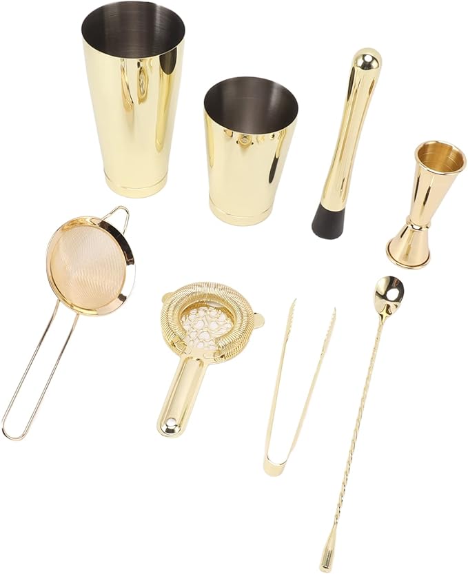 Kit de Bartender Acero Inoxidable, Set de 9 Piezas con Coctelera Boston miniatura 7
