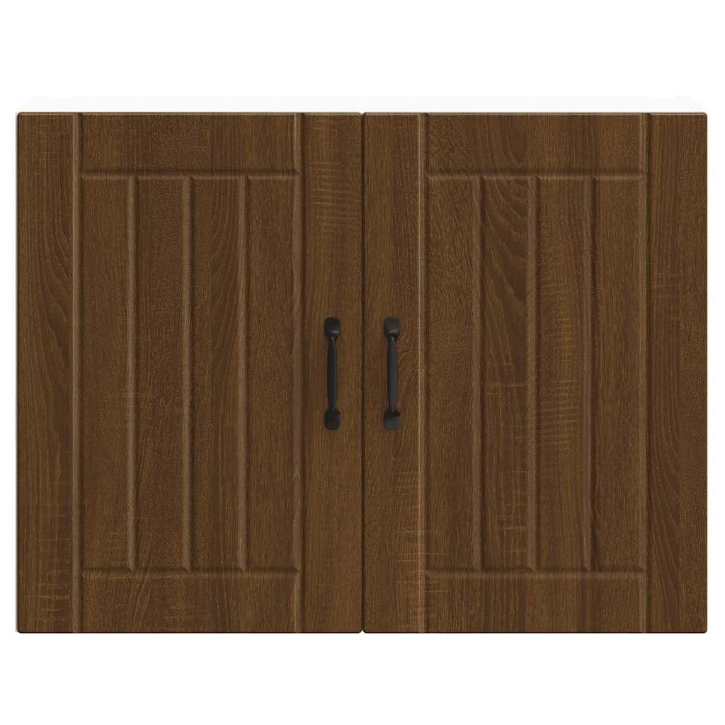 armario de pared de cocina Lucca, aspecto de roble marrón, material de madera, 80 x 31 x 60 cm, montaje en pared, mucho espacio de almacenamiento para porcelana, material duradero, fácil de
