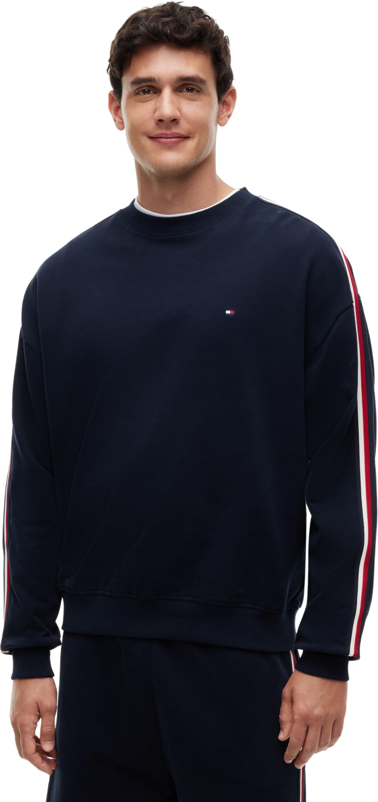 Tommy Hilfiger Men Track Top UM0UM03943 L/S Sweatshirt, BLUE (Navy Blue), XXL
