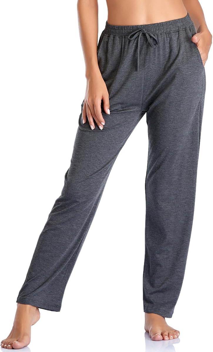 Women's Yoga Pants with Pockets Comfy Stretch Loose Wide Leg Casual Pants Breathable Running Workout Lounge Pants