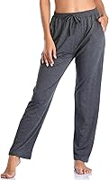 Envlon Women's Wide Leg Yoga Pants with Pockets - Comfy Stretch Breathable Lounge Workout Running Pants