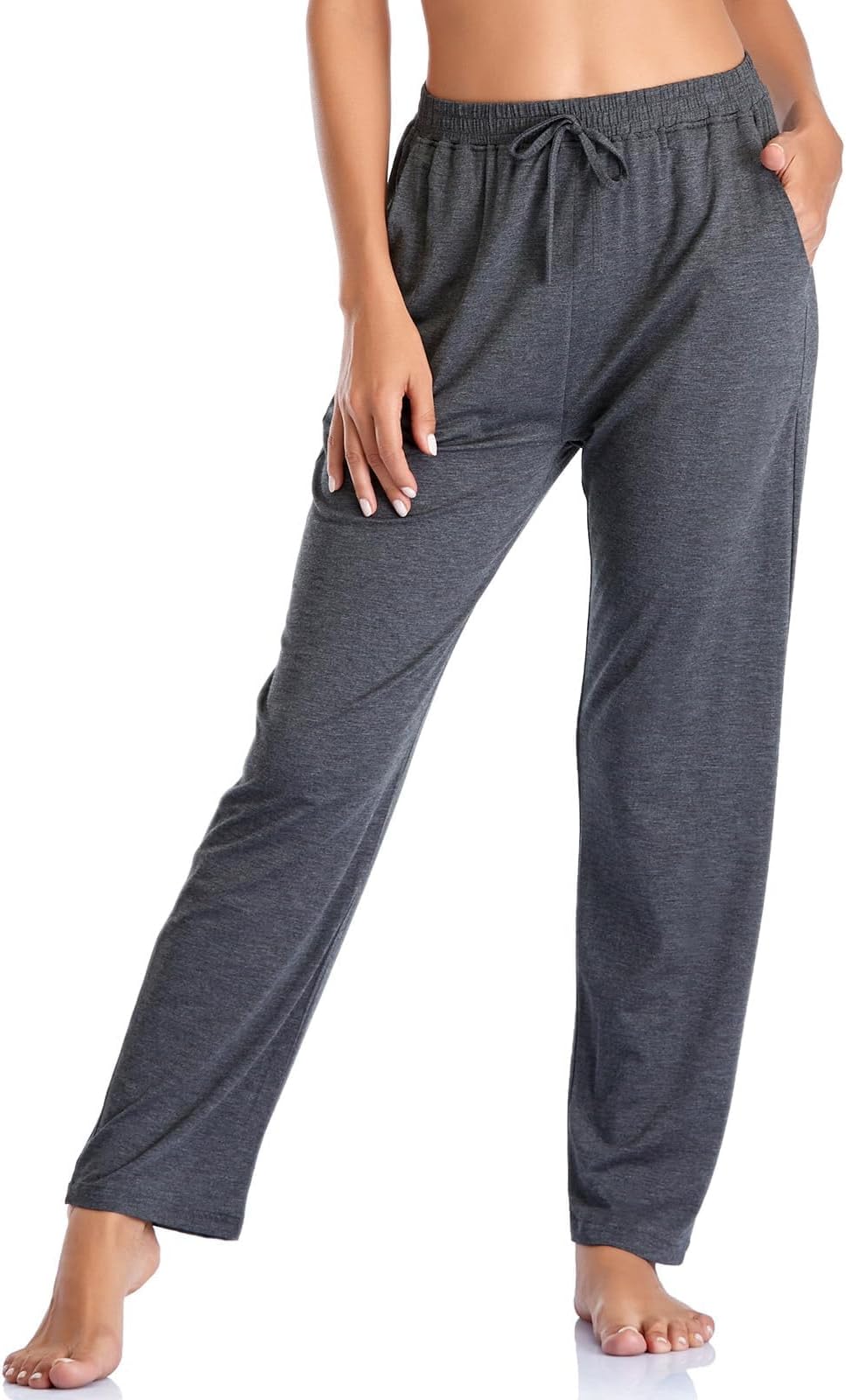 Women's Yoga Pants with Pockets Comfy Stretch Loose Wide Leg Casual Pants Breathable Running Workout Lounge Pants