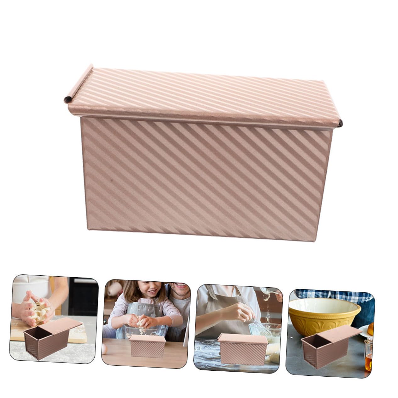 IMIKEYA Antihaft Brotform mit Deckel aus Kohlenstoffstahl Rechteckig 2 Stück 25cm für Brotbacken und Toasten zu Hause und Professionellen Einsatz