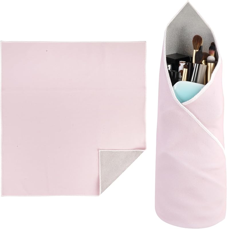 Necessaire de maquiagem Walking Way em tecido autoadesivo, envelope dobrável para cosméticos, cor Pink, 55,0 cm x 55,0 cm, 1 unidade