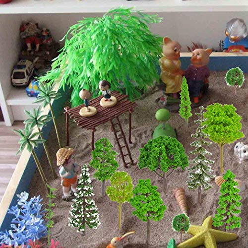 30Pcs Model Trees Train Railroad Scenery Architecture Trees, Mixed Model Tree Fake Trees For Diy Crafts Building Model Scenery Landscape Decoration 1.5-7.9 Inch(4 -20Cm) #TOP5