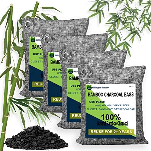 wyewye Bamboo Charcoal Air Purifying Bags, 4x200g, Odour Eliminator