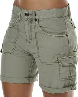 Women's Fitted Multi-Pockets Cargo Shorts Casual Workwear Cargo Short Pants Comfy Workwear Cargo Short Pant