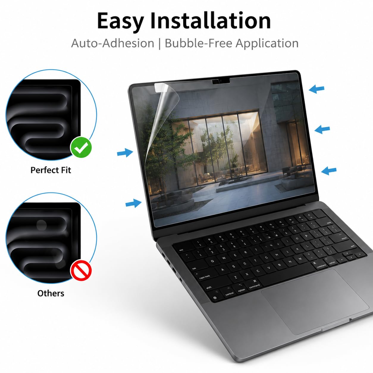Confezione da 2 pellicole protettive antiriflesso opache per MacBook Pro 2023 da 14 pollici (chip M3/M3 Pro/M3 Max), antiriflesso e antigraffio, durezza 5H (trasparente opaco)