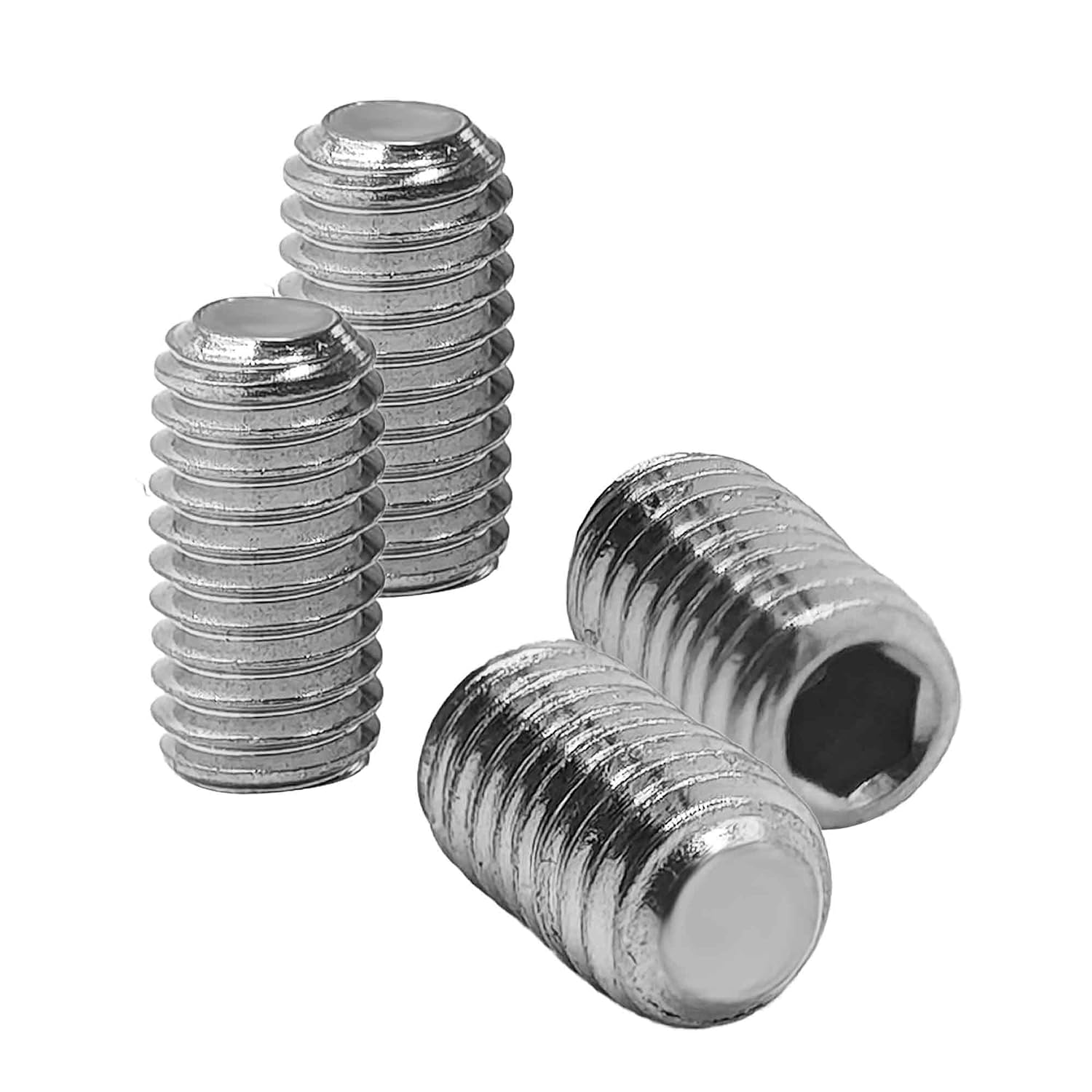 20PCS 1/4-20 x 1/2" Hex Socket Set Screws, 304 Stainless Steel Cup Point Grub Screws for Door Handles and Fixtures