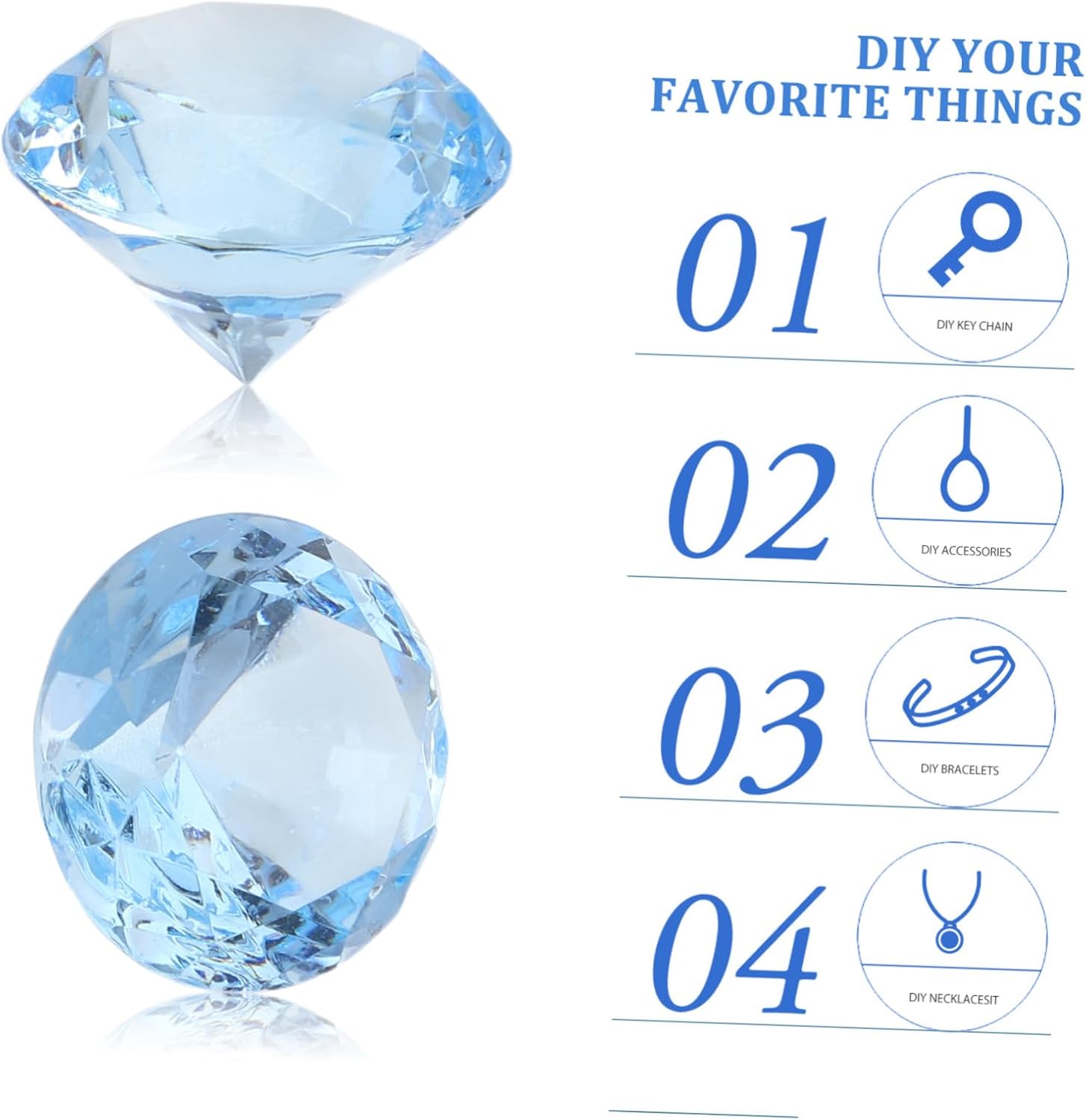PRETYZOOM Diamond Gems Crystal Vase Filler Elegant Decor for Wedding Party Home Artificial Diamond Jewelry Decor