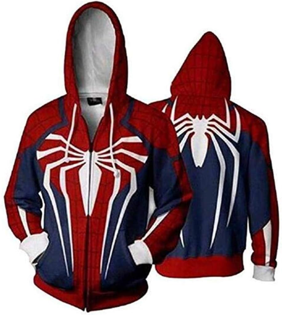 Laszweig Unisex Superhero Cosplay Costume Fleece Hoodie Jacket with Zipper