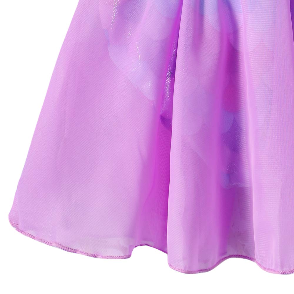 Leotardos de gimnasia para niñas con falda, tutú de ballet, vestido de danza para niños pequeños, manga con vuelo, ropa de baile de sirena para gimnasia de 2 a 11 años