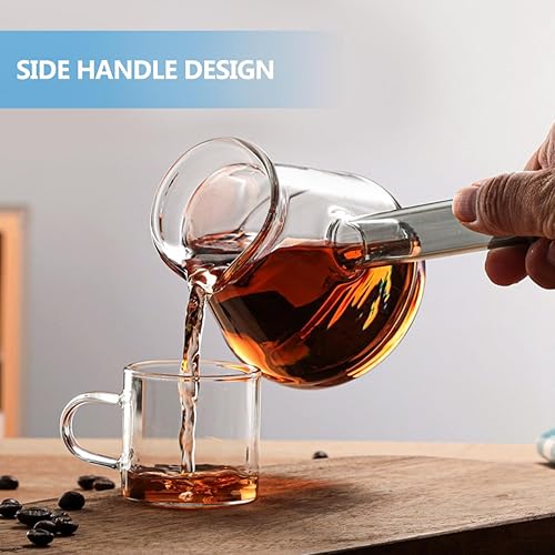 Miniatura 3 de Hemoton Cafetera turca de vidrio de borosilicato de 14.25 onzas, cafetera para estufa con asa, calentador de leche, chocolate caliente o mantequilla
