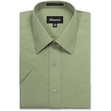 Allsense Mens Regular-Fit Short-Sleeve Dress Shirt