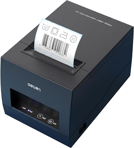 Deli Wireless Bluetooth Thermal Label Printer Receipt Maker Win10 Android iOS