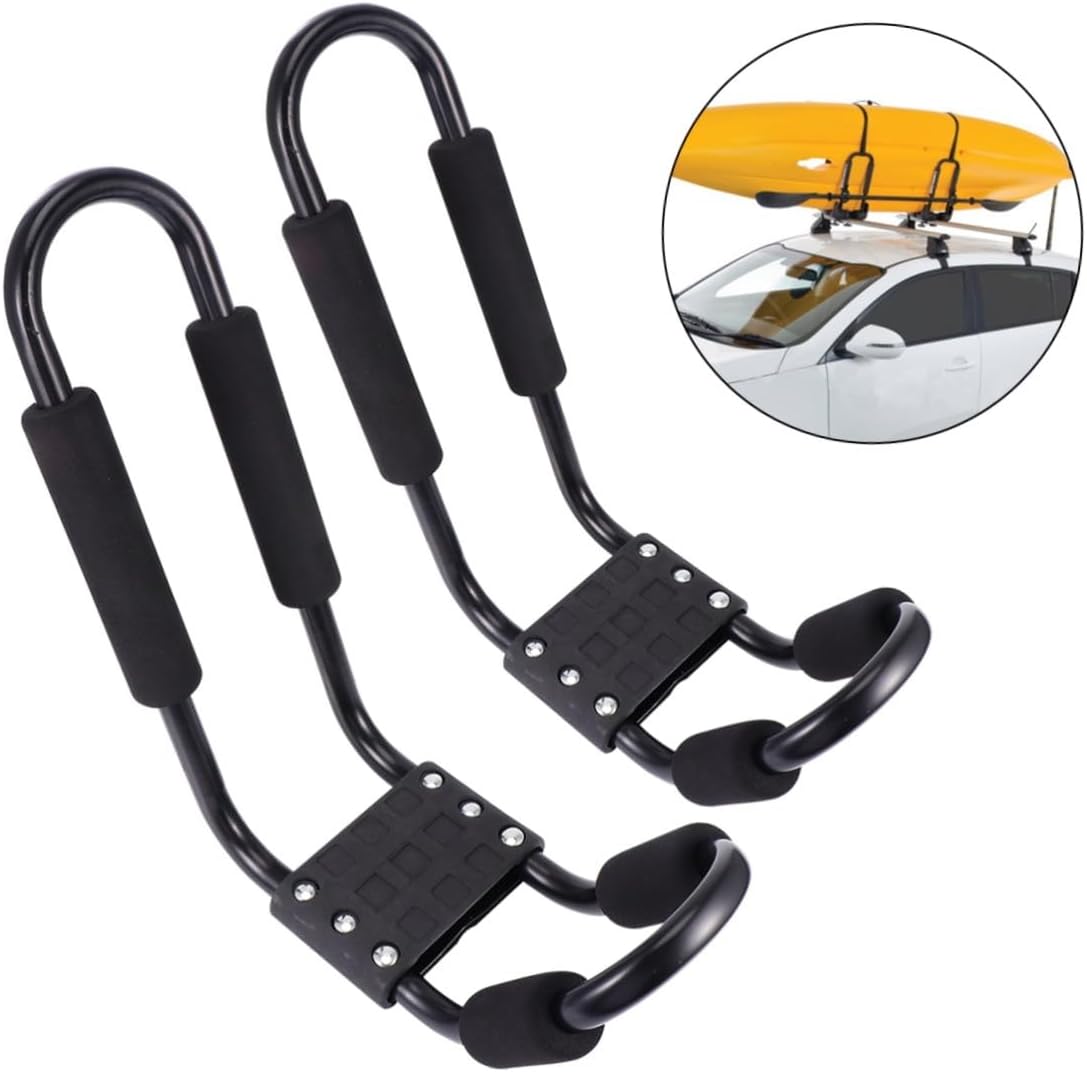 Detachable Car Roof Luggage Rack 2pcs Kayak and Canoe Roof Frame Black Kayak Storage Rack for Outdoor Sports and Travel