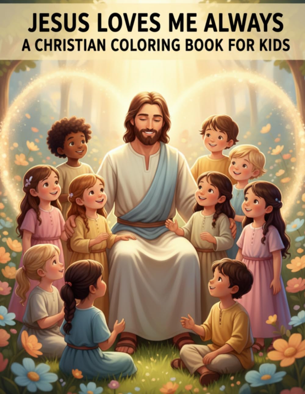 Jesus Loves Me Always: A Fun and Faith-Filled Christian Coloring Book with Simple, Adorable Pages for Kids Ages 4–8 That Teach Prayer, Kindness, Love, and God’s Care