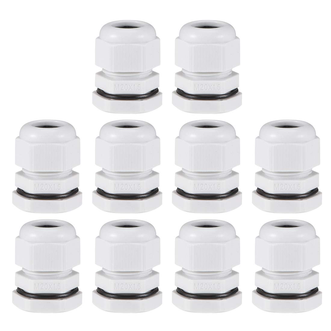 Presse-étoupe M20 étanche uxcell contre les infiltrations d'eau pour câbles 6-12mm 10pcs