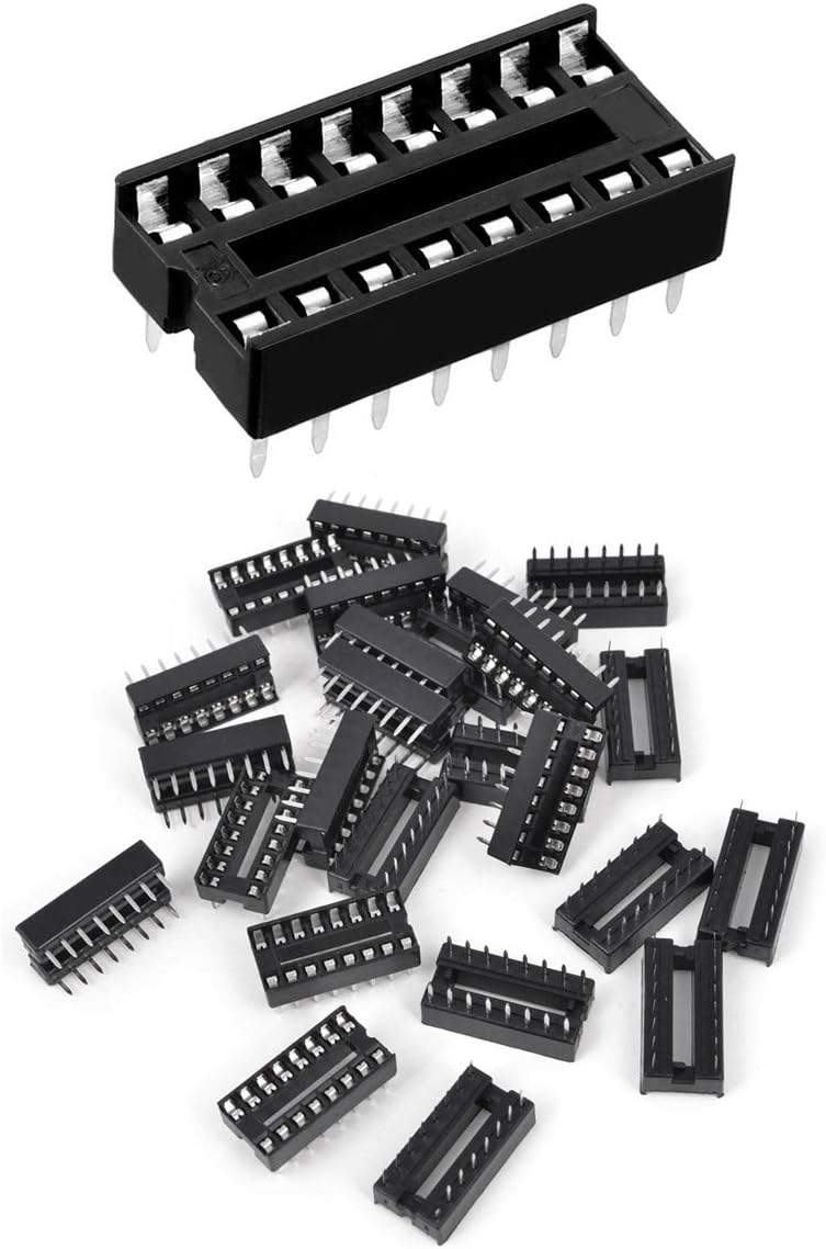 DAOKI 50Pcs DIP IC Sockets 16 Pin DIP-8 2.54MM IC Sockets Adapter Solder Type Socket