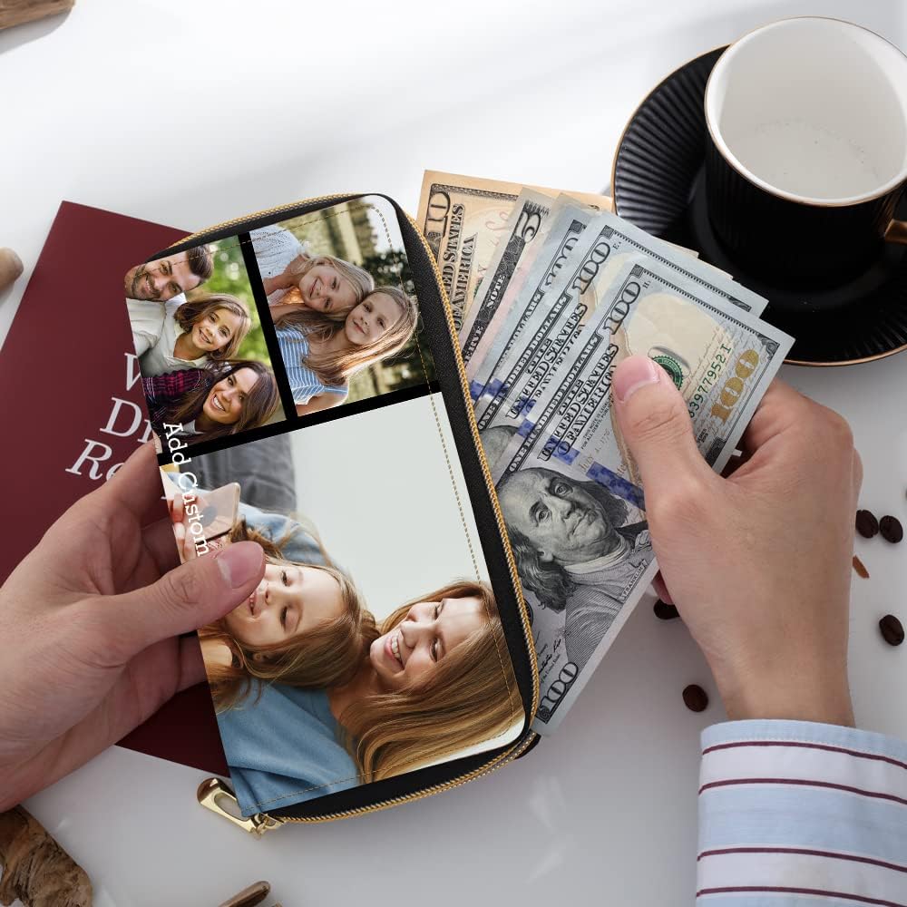 Custom Engraved Photo Wallet for Women, Personalized Gift for Birthday, Mother's Day, Christmas (Color 1)