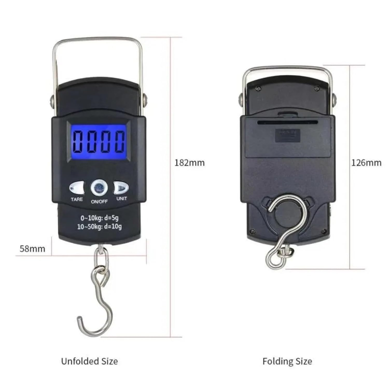 Luggage Weight Scale, 8pcs High-Precision Digital Electronic Scale LCD with Measuring Tape Ruler Electronic Fishing Scale 50KG Portable,Hand Scale