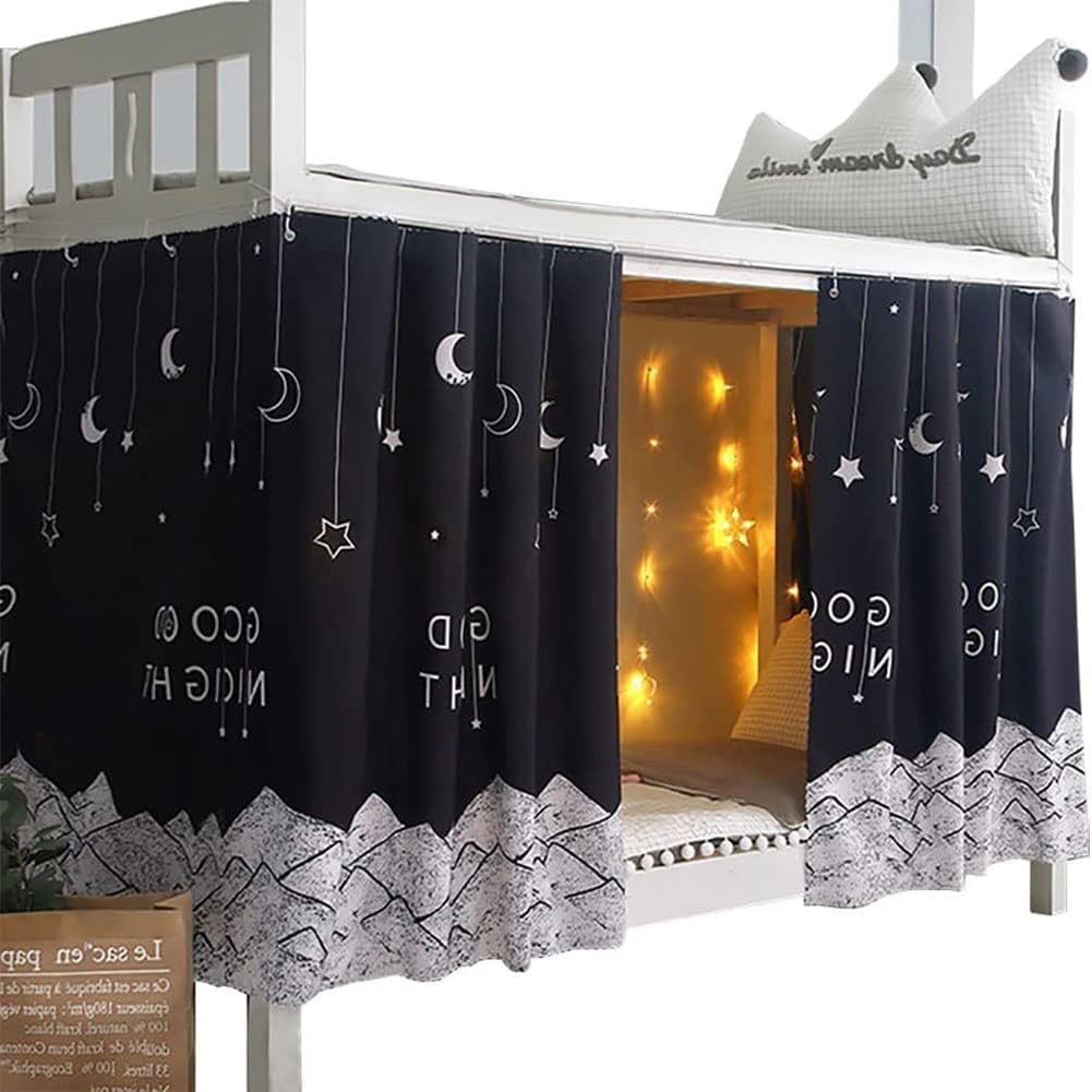 XGOPTS Students Dormitory Bunk Bed Curtains Dustproof Privacy Curtains Breathable Shading Nets Bedding Drapes Bed Tent Canopy Blackout Cloth Curtain Single Sleeper Loft Beds Dorm Curtain