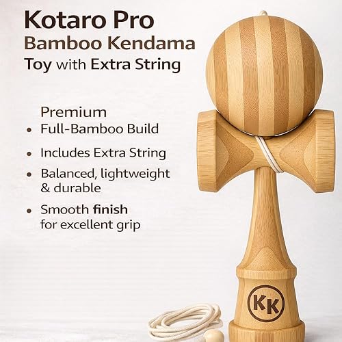 Miniatura 2 de Kotaro Pro - Juguete de bambú Kendama con cuerda extra