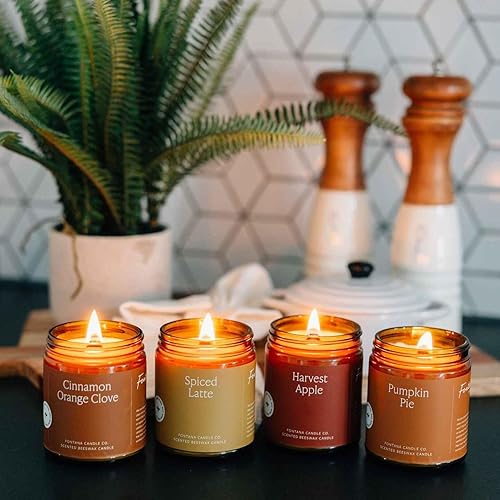 Miniatura 5 de Fontana Candle Company - Vela sin perfume de cera de abejas y aceite de coco de 9 onzas, mecha de madera, no tóxica, largo tiempo de combustión,