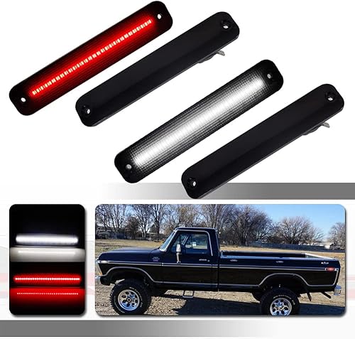 Miniatura 8 de Juego de 4 lámparas LED ámbar y rojo completamente ahumadas compatibles con Ford E100 E150 E250 E350 F100 F100 F150 F250 F350 F350 F500 Reemplazar
