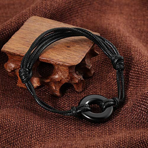 Allerpierce Black Cremation Urns Bracelet For Ashes Memorial Bracelets Circle Of Life Eternity Jewelry For Men Women #TOP4