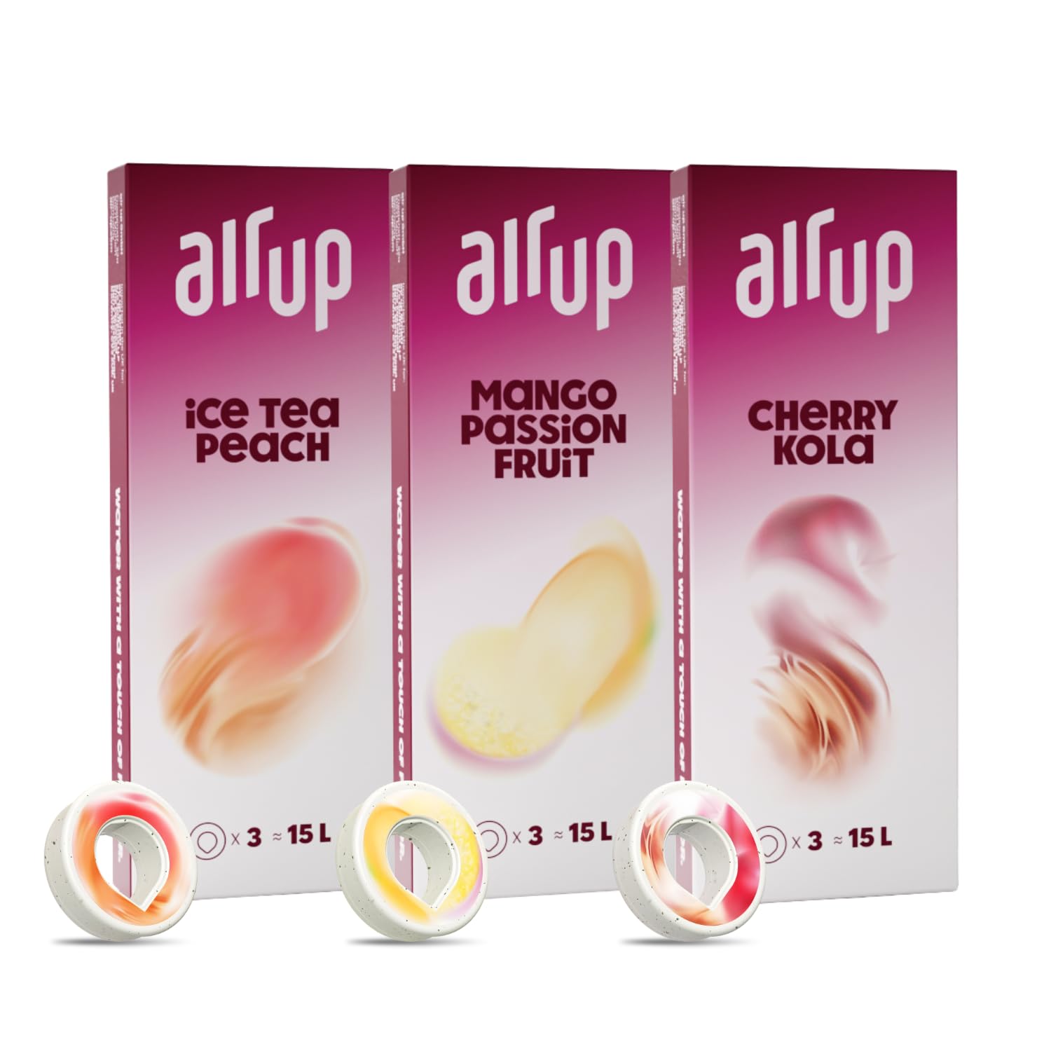 air up Mix Gusti Soda e Frutta| 9 Pod in 3 Gusti: Mango e Frutto della Passione, Cherry Kola, Tè alla Pesca per 45L d'Acqua | Massima Idratazione con Gusto | Per Borraccia Originale air up