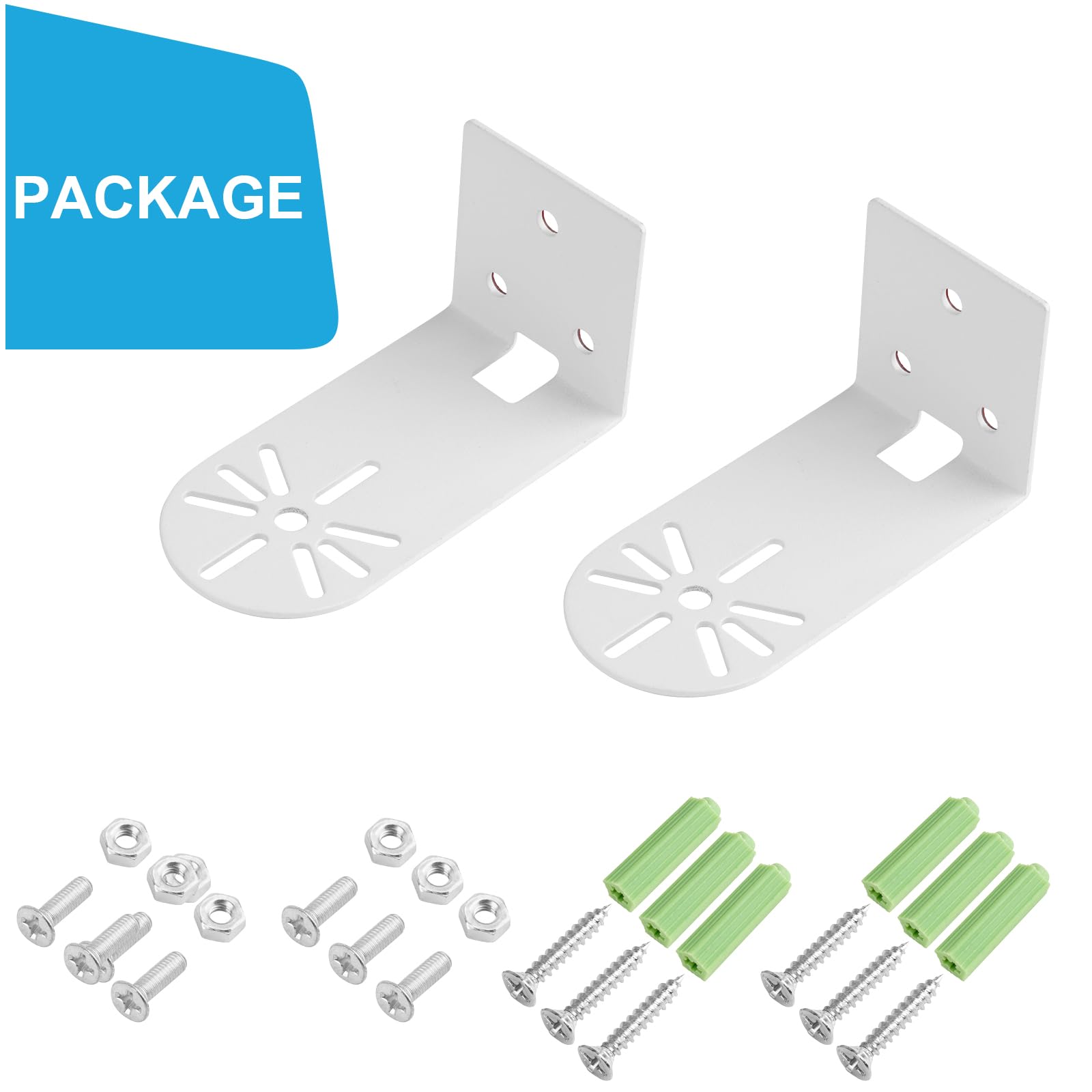 UYODM 2Pack Adhesive Metal Wall Mount for Google Nest Indoor 2nd Generation Security Cam Wired, No Drilling VHB Stick On or Screw Install, Two Ways Install Camera Mounting Bracket Get The Best View