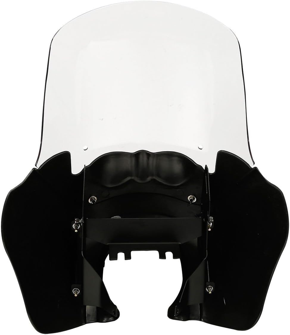 XMT-MOTO Vivid Black Front Headlight Fairing Cover with Clear 15" Windscreen Fit for Harley Davidson Dyna Street Bob T-Sport