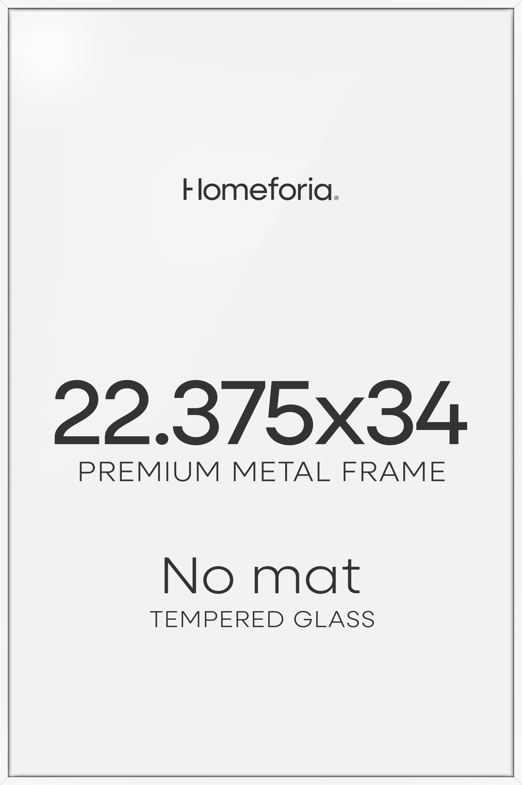 Homeforia 22.375x34 White Puzzle Frame, High End Metal 22.375 by 34 Picture Frames without Mat, 34 x 22.375 Thin Poster Frame for Wall, 22.375by34 Puzzle Photo Frame, Tempered Glass, Wall Kit, Set of 1