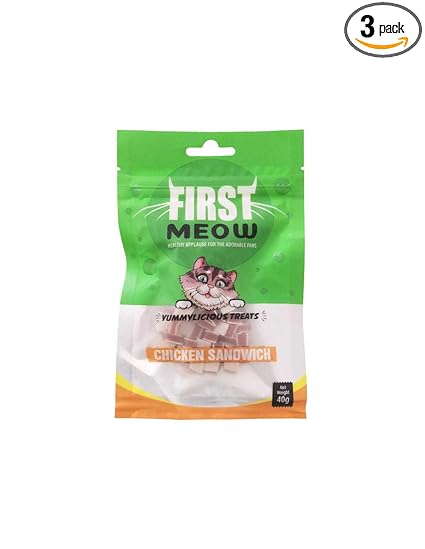 Aquatic Kart First Meow Chicken Sandwich Cat Treat (Chicken Sandwich, Pack of 3)