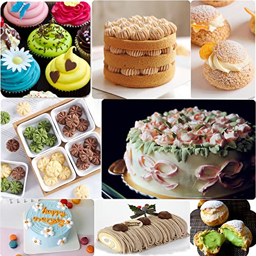 مكمنج مجموعة من 50 قطعة من اكياس واطراف تزيين الكيك، ادوات خبز مع زهور ونجمة واوراق شجر، بلاستيك رمادي، مثالية للكب كيك والكوكيز والكعك