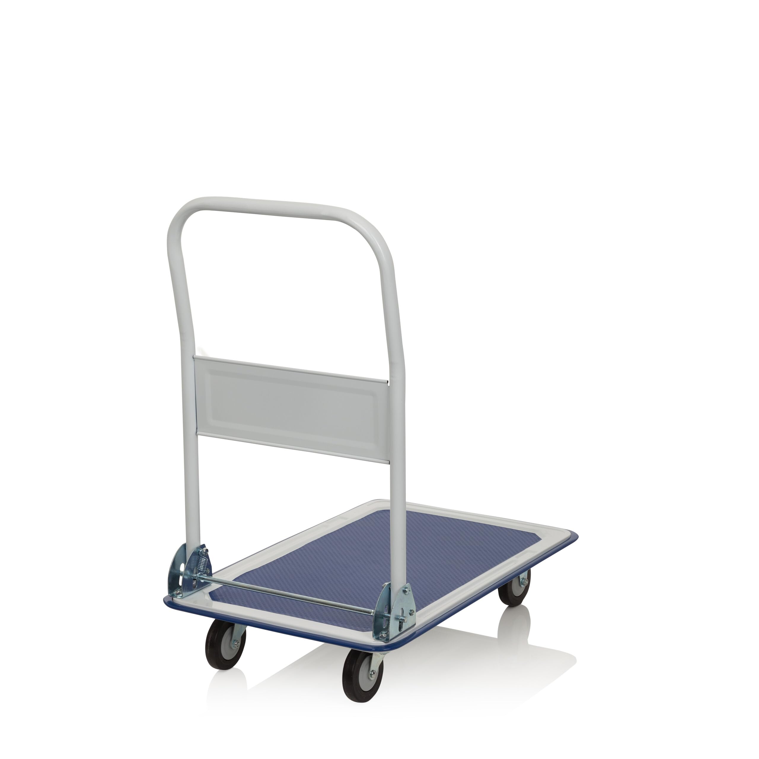 hjh OFFICE 830022 Carro de Plataforma Plegable Carry Carrito de Transporte para Cargas Pesadas con Neumáticos, Industrial, hasta 150 kg, Azul/Blanco