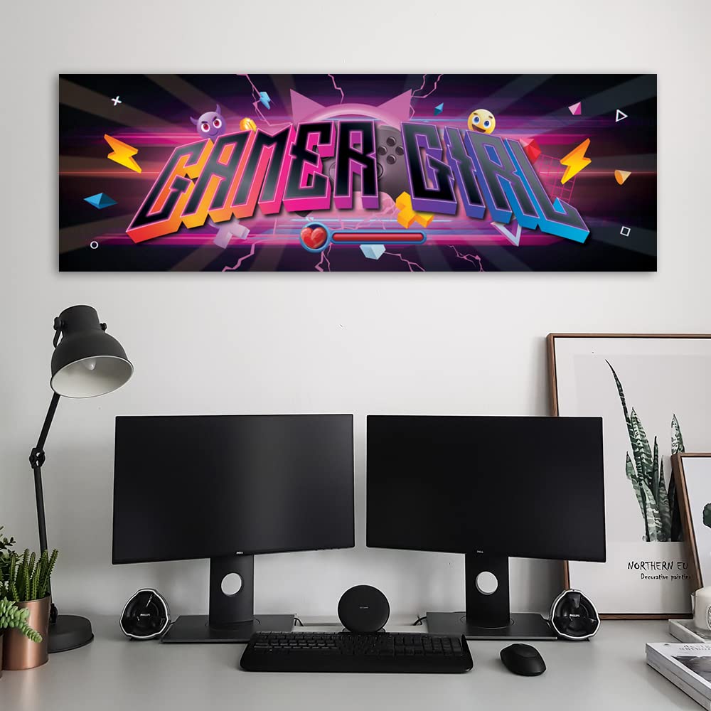 Feeby Cuadro en Lienzo Para Jugadores Videojuegos 90x30 cm 1 Pieza Impresión en Material Tejido no Tejido Modernos Artística Imagen Decoración De Pared Salon Dormitorio Abstracto Gaming Play Multi