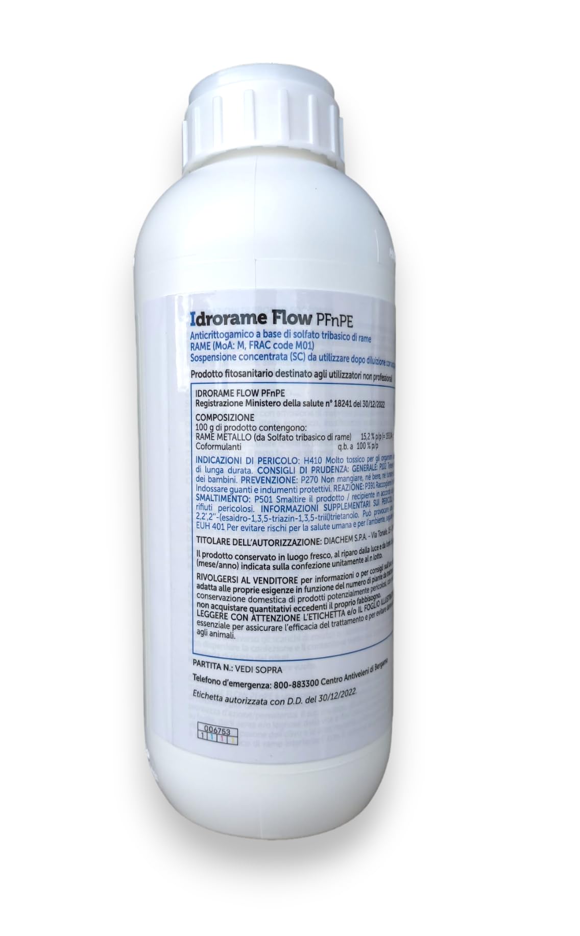 IDRORAME FLOW da 1 lt fungicida biologico a base di rame contro peronospora. Libera Vendita PFNPE