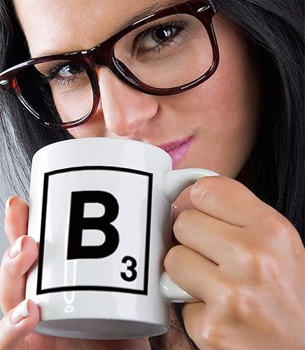 Miniatura 5 de Taza de café divertida personalizada Taza de café "B" Scrabble inicial Monograma Letra B Taza de té de cerámica blanca 11 oz Diseño solamente