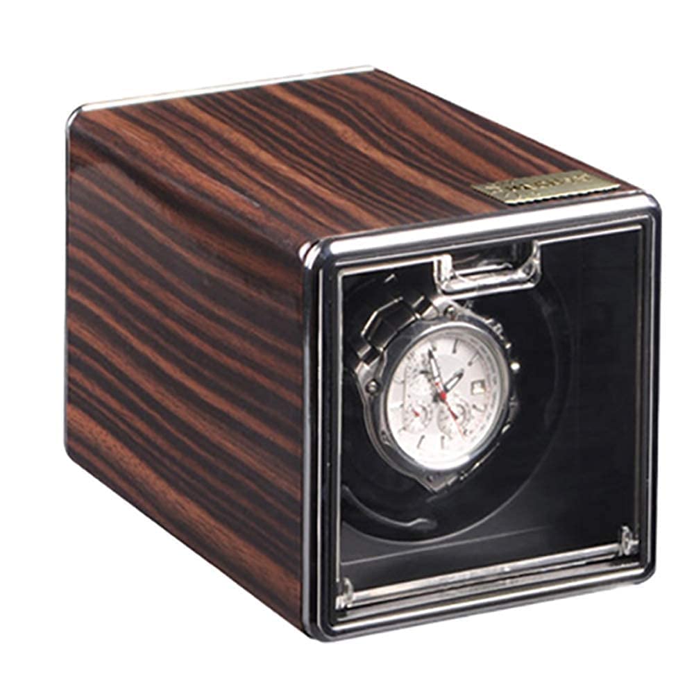 Enrollador de Reloj automático, Estuche enrollador automático de un Solo Reloj para 1 Reloj con Motor silencioso Caja de exhibición de Almacenamiento de Relojes giratorios (5) (2)