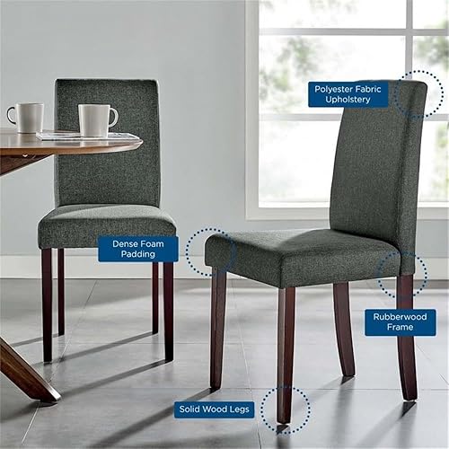 Miniatura 9 de Modway Prosper - Juego de 2 sillas auxiliares tapizadas de tela para comedor, color gris Gris,Azul
